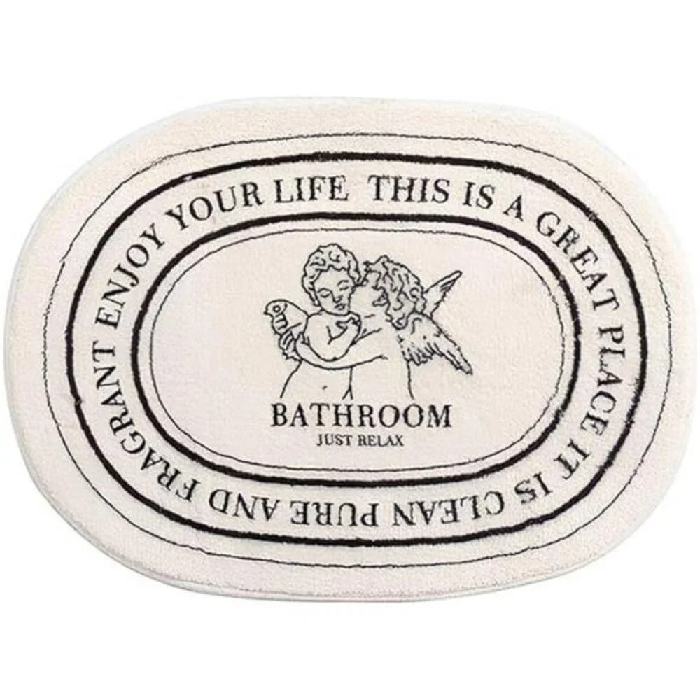 Angel Bathroom Rug 20x32 Soft Plush Non Slip Absorbent Cherub Bath Mat Washable